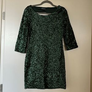 Express Green Sequin Dress